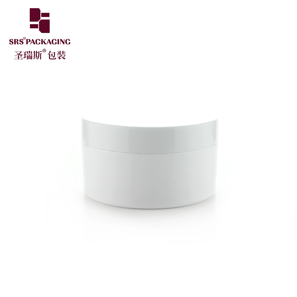 White PET Jar with Black Glossy Lid Cylindrical Jar Sets For Dry Herb Joint Pot Packaging Wholesale Supplier