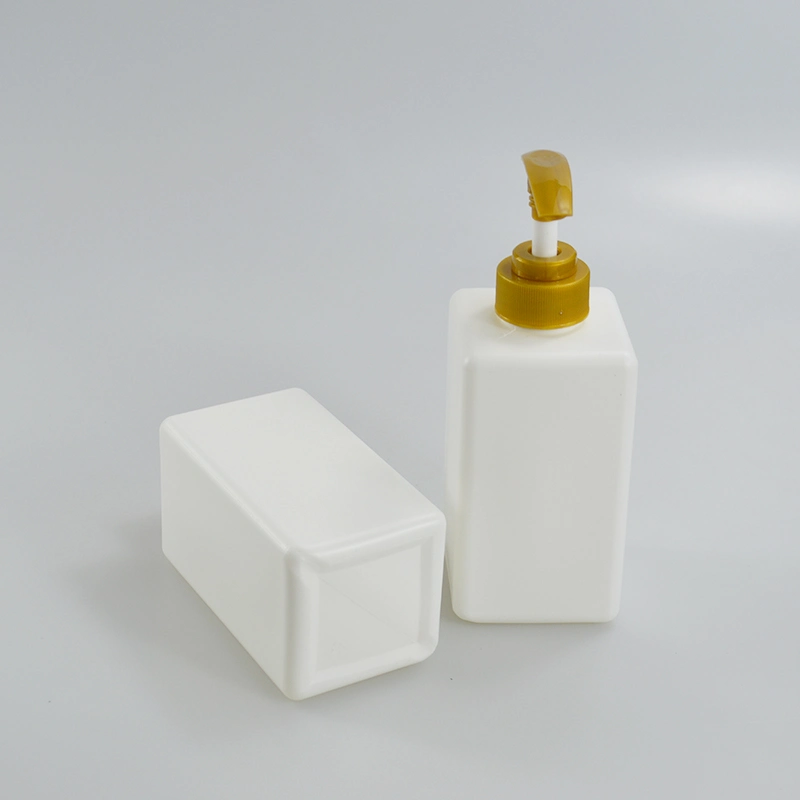 450ml HDPE Square Bottle Lotion Bottle Square Plastic Shampoo Lotion Pump Bottle