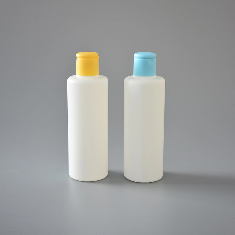 200ml Empty HDPE Lotion Squeeze Cosmetic Round White Color Plastic Bottles with Filp Top Cap