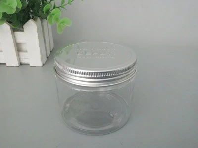 16oz Pet Plastic Food Jar with Embossed Metal Lid (PPC-PJ-1701)