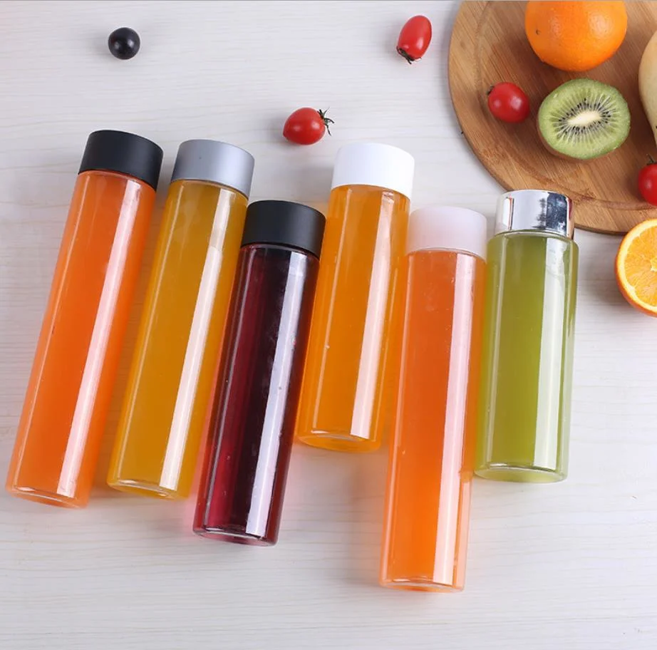 300ml 400ml 500ml 550ml Pet Cylindrical Straight Cylinder Beverage Bottle Milk Tea Juice Cold Tea Bottle