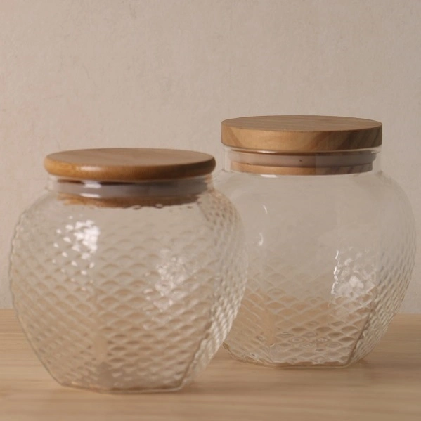 Images Are in -Kind Real Shoot Bamboo Shape Straightly Cylinder Glass Jar with Bamboo Lid