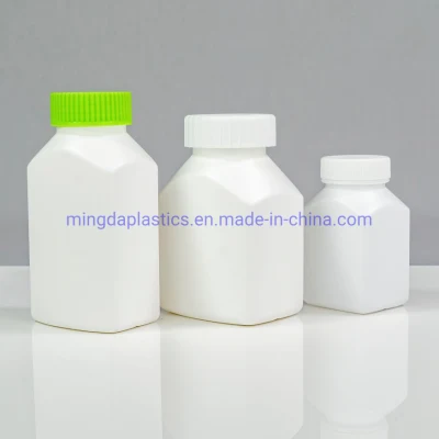 HDPE 155ml Tabletas plásticas cuadradas /Productos alimenticios Botella de medicina de envasado