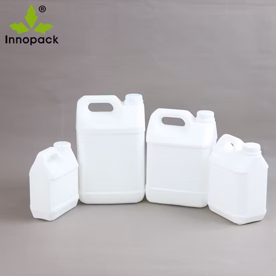 Botella de plástico HDPE cuadrada de capacidad de 1.2-12.5L