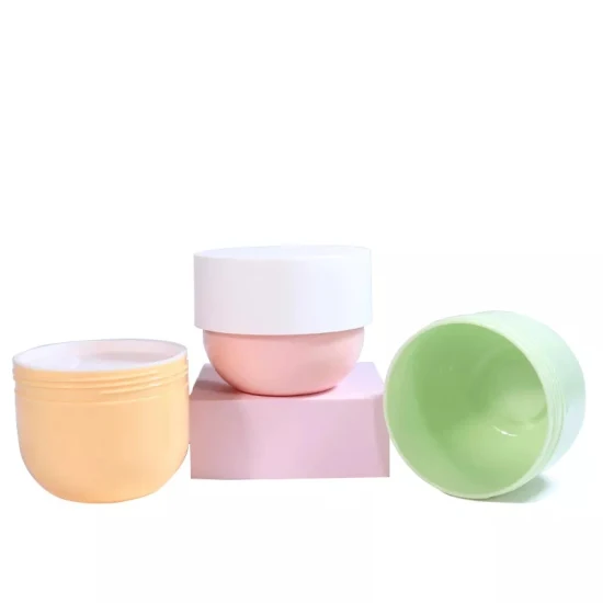 Crema vacía transparente personalizada, 1 oz, 3, 2 oz, 4 oz, 8 oz, 30 g, 100 g, 120 g, 250 g, exfoliante corporal de oro rosa y blanco, tarro de plástico cosmético para mascotas con tapa para labios