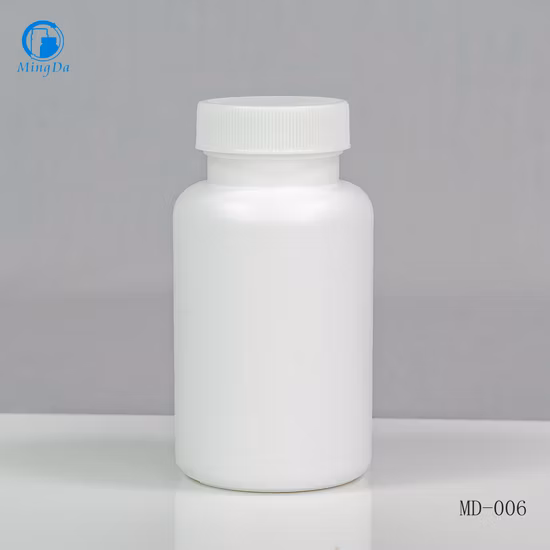 Tapón de rosca Botella redonda blanca de HDPE de 120 ml MD-488