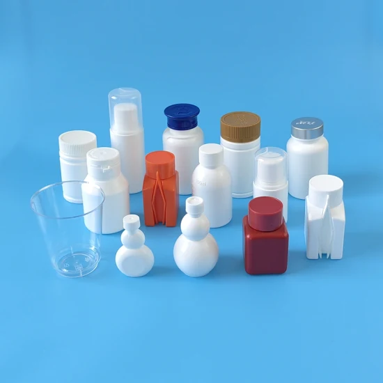 Botellas redondas farmacéuticas de plástico HDPE aprobadas por CE/FDA con interior para tabletas/cápsulas Botellas Botella de polvo Botella de plástico, Botella médica Botella para el cuidado de la salud