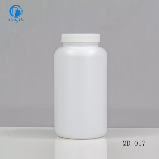 Botella redonda blanca de 250 ml de HDPE de grado alimenticio MD-467