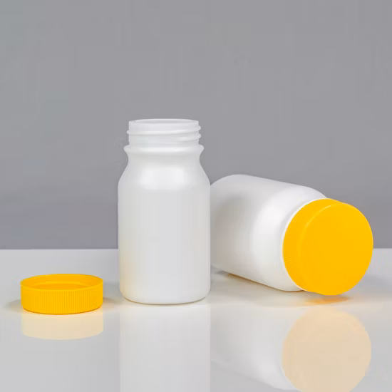 Empaquetado al por mayor Venta caliente Piel mate Tarro blanco Suplemento dietético Medicina Grado alimenticio Contenedor de forma irregular Resistencia al oxígeno 350 ml Botella de plástico HDPE